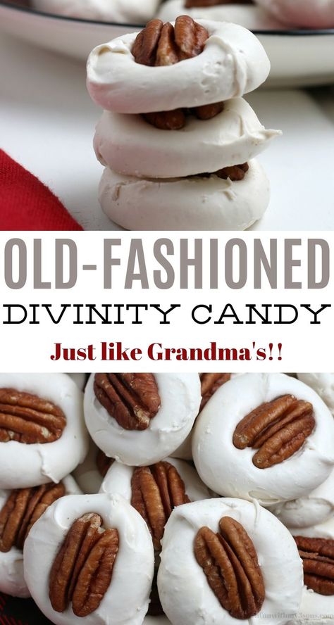 Old Fashioned Divinity Recipe, Old Fashioned Divinity, Homemade Candy Canes, Southern Christmas Recipes, Divinity Candy Recipe, Divinity Recipe, Divinity Candy, Cola Recipe, Christmas Candy Easy