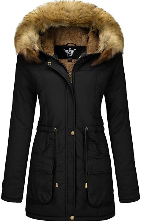 Amazon.com: YXP Women's Winter Thicken Military Parka Jacket Warm Fleece Cotton Coat with Fur Hood : Clothing, Shoes & Jewelry Holiday Soups, Coat With Fur Hood, Boys Puffer Jacket, Military Parka, Winter Coat Parka, Coat With Fur, Winter Puffer Jackets, Fur Hood Coat, Cotton Coat