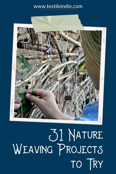 31 Nature Weaving Projects you can try at home. 3rd Grade Weaving Art Projects, Weaving With Natural Fibres, Weaving Projects For Beginners, Weaving With Natural Materials, Nature Weaving For Kids, Small Weaving Projects, Weaving Projects For Kids, Natural Weaving, Twigs Diy