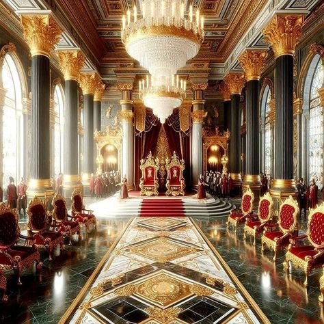 Fantasy Palace Interior, Royal Throne Room, Royal Aesthetic Castle, Castle Interior Medieval, Royal Castles Interior, Castle Throne Room, Castle House Design, Era Victoria, Royal Room