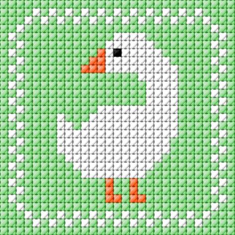 Cross Stitch Goose Pattern, Goose Perler Bead Pattern, Goose Cross Stitch, Intarsia Knitting Charts, Cross Stitch Calculator, Tiny Cross Stitch, Crochet Wall Hangings, Crochet Cow, House And Home