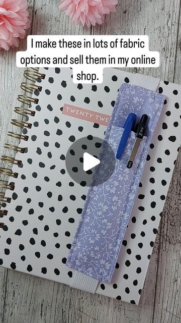 Jane on Instagram: "This is one of the products that I personally use the most... a  Pen Holder Bookmark. Perfect for keeping your favourite pen 🖊  with your planner, notebook, journal or diary.   Available in A5 and A4 sizes.  These are available in so many fabric options in my Etsy shop.   #planneraccessory #sewnbyme #workgift #penholderbookmark #teachergift #nottinghamsmallbusiness #smallbusiness #handmadegift #A5notebook #smallbusinesslife #fabricpenholderpocket #shopsmall #journalling #uketsyseller #planneraccessorypouch #fabricpenholder #sewingbusiness #elasticatedpenholder #notebookaccessory #smallbusinessuk #dontloseyourpen #planneraddict #handmadebusiness #lilacaesthetic #lilac" Dont Lose Your Pen, Planner Pens Holder, Cork Ideas, Quilt Sewing Patterns, Notebook Accessories, Sewing Business, Planner Pens, Pen Organization, Fabric Pen