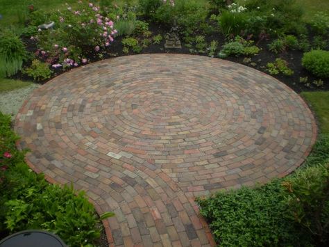 Reclaimed Brick Patio, Small Brick Patio, Outdoor Patio Ideas Backyards, Circular Patio, Brick Patterns Patio, Rugs Direct, Brick Patio, Brick Path, Brick Walkway