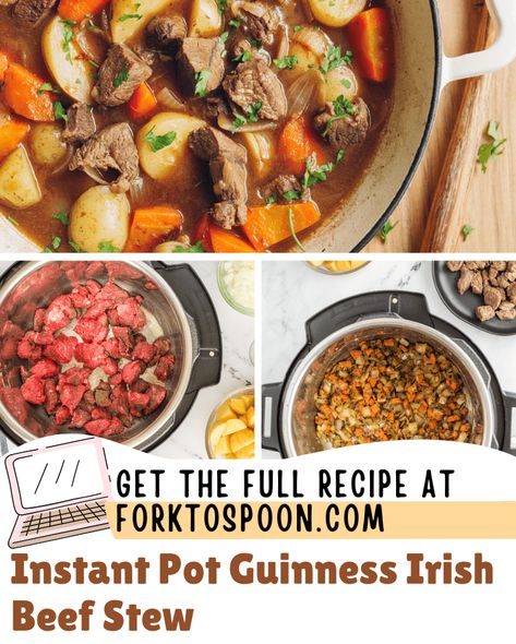 Guiness Stew Instapot, Instapot Guiness Beef Stew, Instant Pot Guinness Beef Stew, Guinness Beef Stew, Irish Beef Stew, Irish Beef, Diy Easy Recipes, Beef Stew Crockpot, Beef Stew Meat