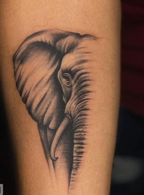 Elephant tattoo Elephant Band Tattoo, Extreme Tattoos, Geometric Tattoo Hand, Tattoo Machine Art, Name Tattoos On Wrist, Krishna Tattoo, Coverup Tattoo, Brother Tattoos, Buddha Tattoo Design