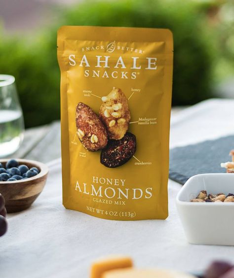 Sahale Snacks Glazed Nuts - these tasty and unique nut blends are a delicious healthy dairy-free snack! Mixed Nuts Packaging, Sahale Snacks, Bean Snacks, Vegetable Chips, Madagascar Vanilla Beans, Fruit Packaging, Nut Snacks, Honey Almonds, Roasted Nuts