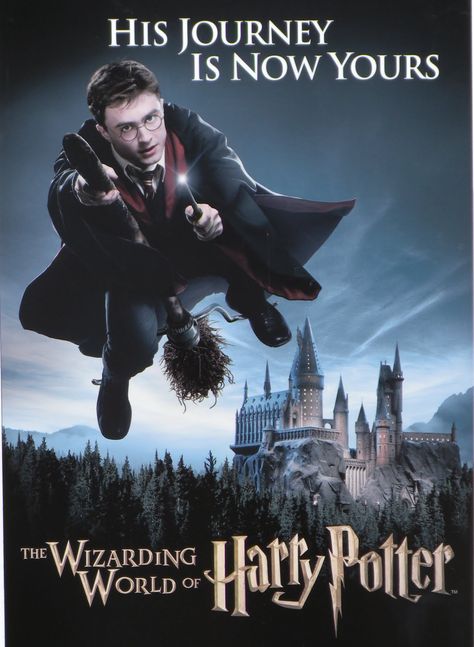 Wizarding World of Harry Potter Promo Poster | Pinned by Rosen Hotels | #orlando #florida #universalstudios #universalorlando #islandsofadventure #wizardingworld #harrypotter #wwohp #vacation #travel Harry Potter Theme Park, Flying Broomstick, Hery Potter, Harry Potter Pumpkin, Nice Poster, Harry Potter Wizard, Series Poster, Harry Potter Spells, World Wallpaper