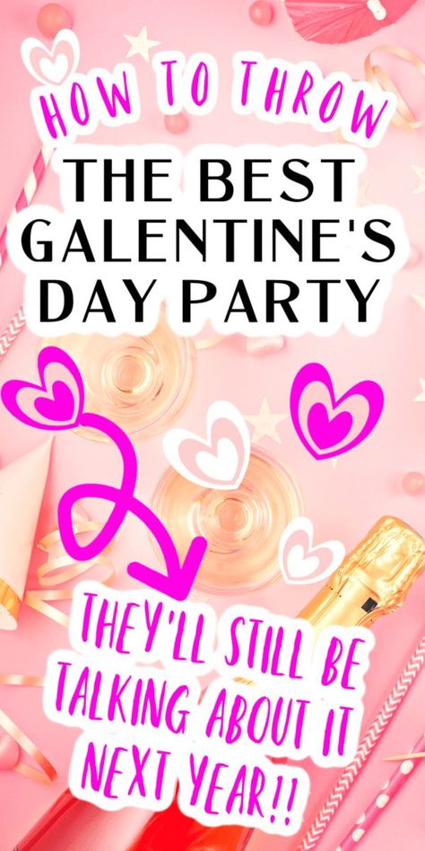 Galentines Day Ideas (Fun Valentine's Day Party For Friends) text over pink galentines party theme table Activities For Galantines, Christian Galentines Party Ideas Girls Night, Galentine Ideas For Teens, Things To Do At A Valentines Day Party, Galentines Brunch Activities, Galentines Party Playlist, Valentines Womens Ministry Ideas, Galentines Party Activity, Galentines Gifts Small Cheap