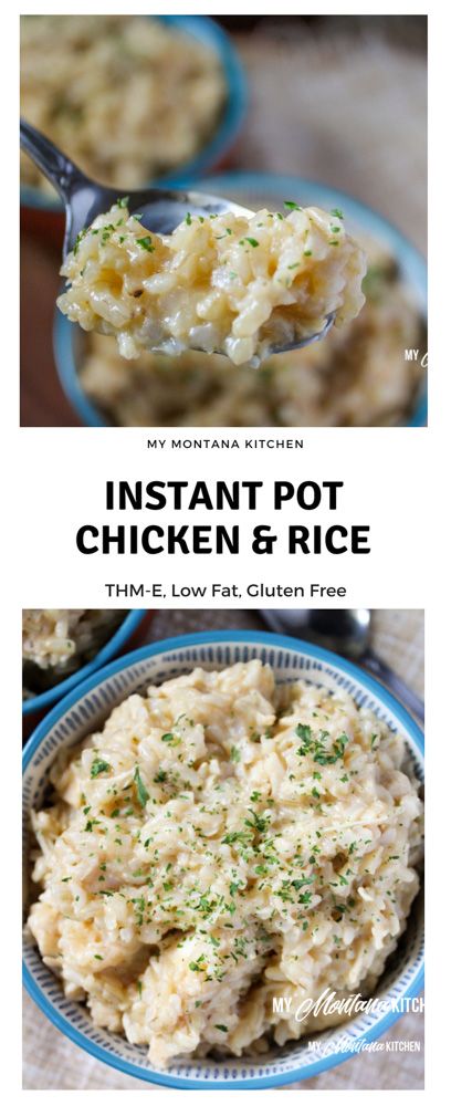 Instant Pot Chicken And Rice, Ip Chicken, Trim Healthy Mama Diet, Montana Kitchen, Thm E, Thm Dinner, Chicken And Rice Recipe, Trim Healthy Recipes, Trim Healthy Momma