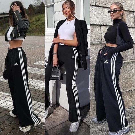 Adidas Track Pants Outfit, Casual Minimalist Outfit, Adidas Pants Outfit, Looks Adidas, Track Pants Outfit, Outfits New York, Chicago Outfit, Cold Fashion, Winter Pants Outfit