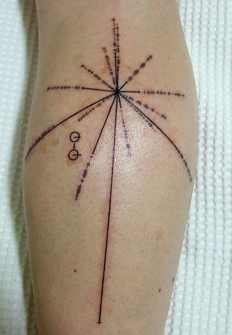 Pulsar Map - Carl Sagan Carl Sagan Tattoo, Pulsar Map, Map Tattoos, Carl Sagan, Compass Tattoo, Triangle Tattoo, Compass, Tatting, Body Art