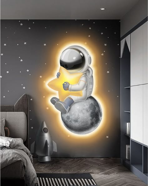 Binder Cover Ideas, Boys Space Bedroom, Luxury Kids Bedroom, Space Themed Bedroom, Space Themed Room, Baby Room Themes, Modern Kids Bedroom, Boy Bedroom Design, Baby Boy Room Decor