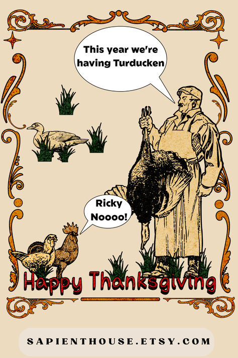 Happy Thanksgiving Turducken Meme T-Shirt, it's a side of humor to go with your turkey, a celebration of thankful hearts, and the perfect funny meme shirt to bring some extra joy to your Thanksgiving festivities. "This year we're having Turducken!" It's a hilarious play on the traditional Thanksgiving menu, combining turkey, chicken, and duck into one feast of laughter. Thanksgiving Cartoons, Happy Thanksgiving Funny, Thanksgiving Festivities, Cartoons Funny, Traditional Thanksgiving Menu, Traditional Thanksgiving, Turkey Chicken, Thankful Heart, Graphic Tshirt Design