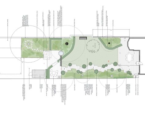 Linear Landscape Design, Thick Section Landscape Architecture, Hand Drawn Landscape Architecture Plan, Plant Diagram Landscape Architecture, Terrace Garden Section Detail, Linear Park Masterplan, Garden Planning Layout, Landscape Architecture Diagram, Garden Floor