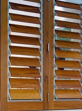 Wooden Louvers Windows, Ventilator Design, Wooden Louvers, Window Shutters Indoor, Louvre Window, Shutters Indoor, Security Windows, Shutter Window Treatments, Wooden Window Design