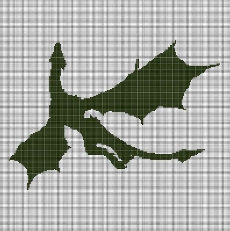 Dragon Stitch Pattern, Cross Stitch Silhouette Pattern, Pixel Silhouette, Dragon Alpha Pattern, Dragon Cross Stitch Patterns, Flying Dragon Silhouette, Alpha Graph, Cross Stitch Dragon, Dragon Pixel Art