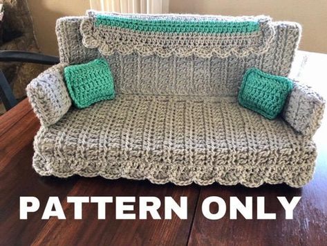 Crochet Cat Cushion, Crochet Gifts For Cat Lovers, Crochet Cat Couch Free Pattern, Cat Crochet Ideas, Creative Crochet Projects, Crochet Cat Couch, Crochet Couch, Katt Diy, Kat Haken