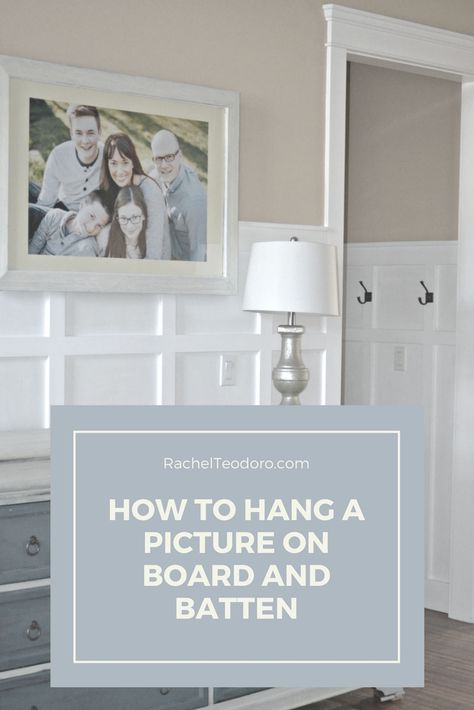 how to hang a picture on board and batten in a front craftsman home entry hallway Grid Board, Diy Board And Batten, Easy Home Improvement Projects, Batten Wall, Easy Home Improvement, Board And Batten Wall, Funky Home Decor, How To Hang, Board And Batten