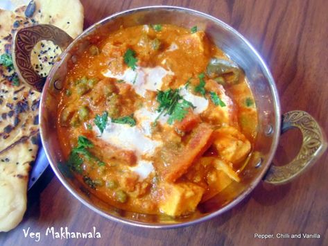 Veg Makhanwala | Pepper, Chilli and Vanilla Veg Makhanwala Recipe, Paneer Recipe, Salad Sauce, Crab Recipes, Party Dishes, Paneer Recipes, Pita Bread, Curries, Indian Food