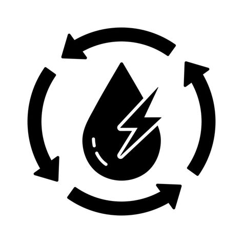 Eco Technology, Energy Symbols, Energy Audit, Water Energy, Hydro Electric, Green Energy, Glyphs, Renewable Energy, Vector Art