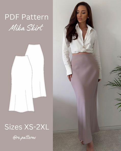 Long Silk Skirt Pattern, Maxi Skirt Patterns Sewing Free, Pattern Sewing Skirt, Skirt Pdf Pattern, Skirts Patterns Sewing, Diy Silk Skirt, Long Skirt Sewing Pattern Free, Sewing Patterns Maxi Skirt, Sewing Maxi Skirt