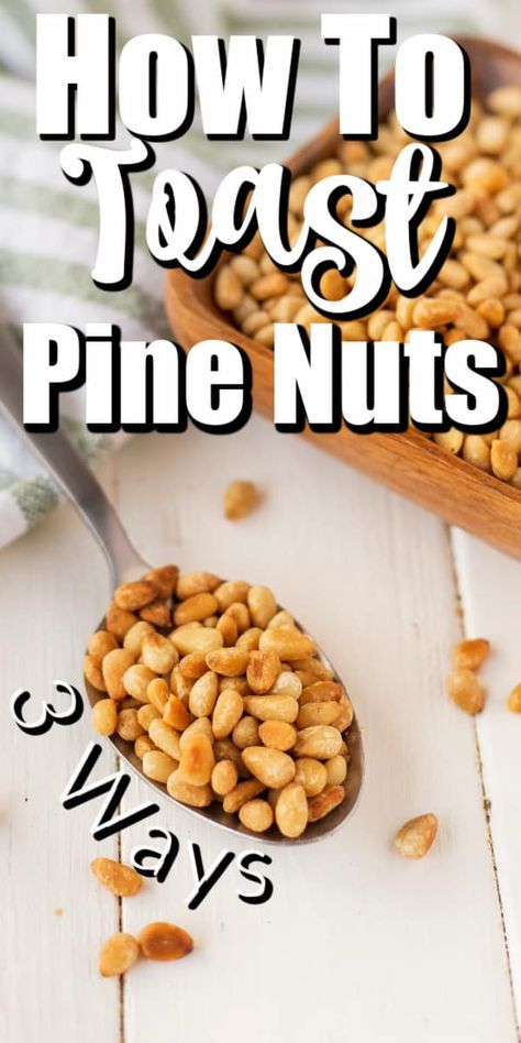 Homemade Snack Crackers, Pine Nut Recipes, Pesto Recipes, Healthy Granola Bars, Nut Snacks, How To Roast, Pine Nut, Toasted Pine Nuts, Roasted Nuts