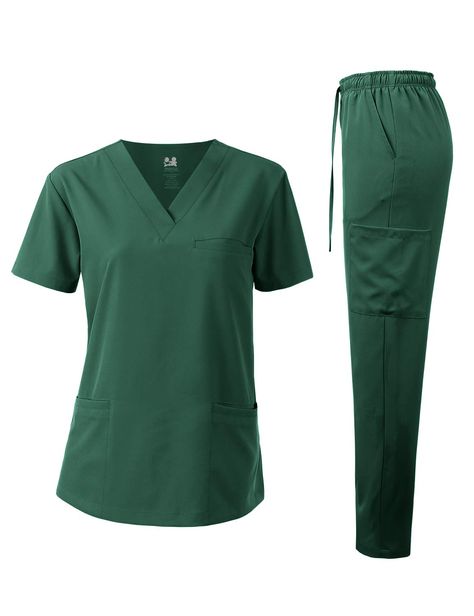 PRICES MAY VARY. Polyester/Spandex Composition 4-Way Stretch for Maximum Comfort Classic Unisex Fit with V-Neck Top and Two Hidden Pockets and One Chest Pocket Straight Leg Pants with Elastic Closure and Three Side Cargo Pockets "The Dagacci Medical Scrubs set offers a range of colors and sizes from X-Small to 2X-Large. Made of Polyplatin Cotton Blended Poplin, it provides durable softness for comfortable use all day long. Dagacci medical uniform scrub unisex set includes classic V-neck top and Nurses Scrubs Uniform, Dentistry Scrubs, Trendy Scrubs, Dental Assistant Scrubs, Scrub Suit Design, Scrubs Uniform Cute, Nursing Scrubs Outfits, Sweet Poetry, Uniforms Ideas