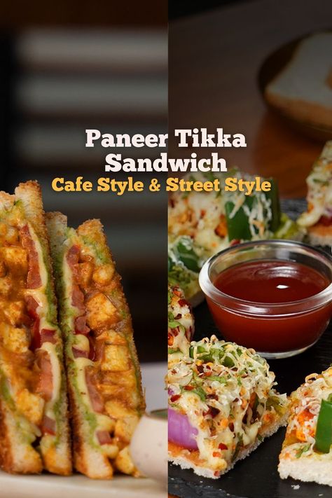 Get ready to be blown away with this tasty and smokey street style Paneer Tikka Sandwich! Irresistible to eat and simple to make, this Paneer Tikka Sandwich is your perfect go-to snacks! 😍 Paneer Tikka Sandwich, Tikka Sandwich, Paneer Tikka, Cafe Style, Sandwich Recipe, Sandwich Recipes, Paneer, If You Love, Sandwiches