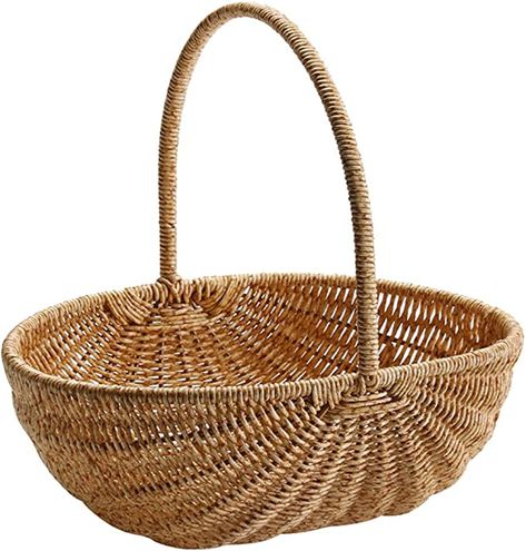 Amazon.com: LIFKOME Imitation Rattan Storage Basket Easter Candy Basket Picnic Shopping Container Wicker Bread Fruit Snack Basket with Handle for Home Kitchen Camping Outdoor M : Patio, Lawn & Garden Basket Picnic, Fruits Snacks, Bread Fruit, Candy Easter Basket, Grocery Basket, Willow Basket, Harvest Basket, Wedding Flower Girl Basket, Decorative Storage Baskets