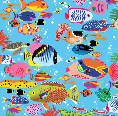 World Ocean Day, 30 Day Art Challenge, Ocean Projects, Ocean Illustration, Ocean Day, Cartoon Fish, Fish Illustration, Illustration Art Drawing, Phone Wallpaper Patterns