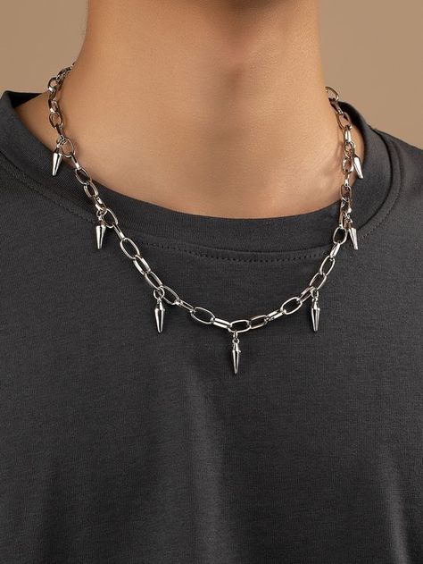 They're super cute Mens Aesthetic Accessories, Mens Necklaces Aesthetic, Goth Necklace Men, Y2k Mens Jewelry, Goth Jewelry Men, Emo Jewelry Men, Jewelry Men Aesthetic, Male Jewelry Aesthetic, Goth Aesthetic Men