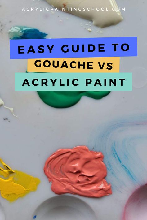 What is the difference between acrylic paint and gouache? Is one easier than the other? Head over to my blog to explore these questions in this article which compares the pros and cons of each painting medium. What Is Gouache Paint, Gouache Painting Tutorials, Painting With Gouache Easy, Gauche Painting Ideas For Beginners, How To Paint With Gouache, Best Gouache Paint, Gauche Paint, Gouache Painting Ideas For Beginners, Gouache Painting Techniques