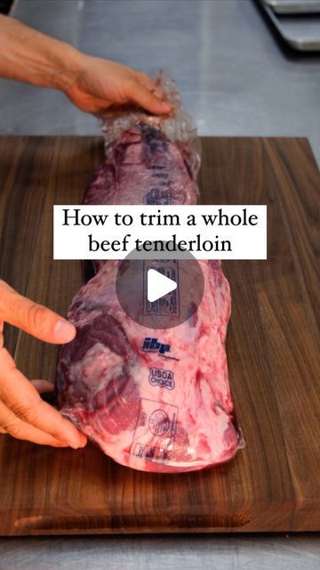 Sweet Baby Ray's Restaurant & Catering on Instagram: "Showing you how to trim a whole beef tenderloin #filetmignon #steak #meat #bbq #cooking" How To Trim A Whole Beef Tenderloin, How To Trim Beef Tenderloin, Beef Tenderloin Steak, How To Tie A Beef Tenderloin, How To Cook Tenderloin, Tenderloin Tips Recipe, Tenderloin Steak Recipes, Whole Beef Tenderloin, Beef Tenderloin Recipes