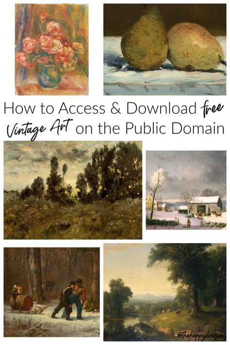 Vintage Art Decor Ideas, Free Vintage Photos, French Country Art Prints, Free Oil Painting Printables, Open Access Art, Free Vintage Landscape Printables, Free Vintage Art Printables, Vintage Oil Paintings Landscapes, Poster On Wall Ideas