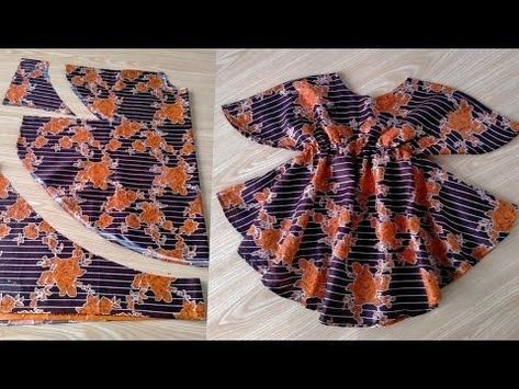 How To Make A Simple Dress, Kids Dress Patterns Free, How To Stitch A Dress, Cute Frock, Crochet Summer Dress, Baby Frock Design, Projek Menjahit, Baby Clothes Patterns Sewing