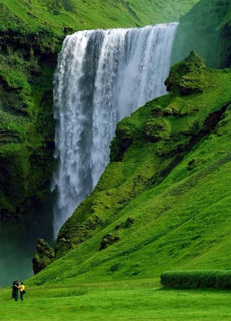 Skogafoss Waterfall, Iceland Waterfalls, Adventure Holiday, Iceland Travel, Beautiful Waterfalls, Alam Yang Indah, Angkor, Chiang Mai, Green Grass