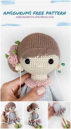 Amigurumi Flower Fairy Anna Free Pattern - amigurumitoys.myeatbook.com Amigurumi Flower, Crochet Doll Tutorial, Crochet Toys Free, Crochet Fairy, Crochet Dolls Free Patterns, Pola Amigurumi, Crochet Animals Free Patterns, Crochet Doll Pattern, Flower Fairy