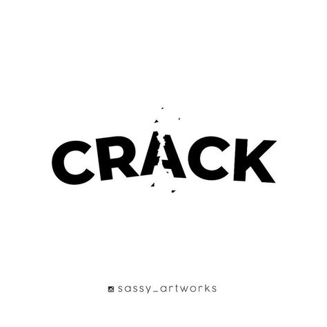 #crack 
designed by Juhi Afreen (@sassy_artworks)
-- #verbicon, #typogram, #wordplay, #calligram, #logoinspiration, #VisualWords, #VisualSemantic, #pictoword, #Semantictypography Words Doodle, Expressive Type, Bakery Logos, Word As Image, Negative Space Logo, Typography Logo Inspiration, Chips Snacks, Logo Board, Negative Space Logos