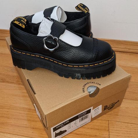 Brand new Dr. Martens Addina Flower Mary Janes!... - Depop Addina Flower Dr Marten, Addina Flower Dr Marten Outfit, Dr Martens Addina Flower, Doc Martens Mary Janes Outfit, Dr Marten Mary Janes, Doc Marten Mary Janes, Mary Jane Doc Martens, Doc Martens Aesthetic, Doc Martens Mary Janes