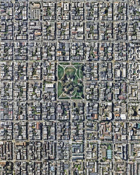 Gallery of Orthogonal Grids and Their Variations in 17 Cities Viewed from Above - 14 Aerial Photography City, Garden Grid, Colorful Homes, Alamo Square, Residential Neighborhood, City Grid, City Layout, Aerial Images, Painted Ladies