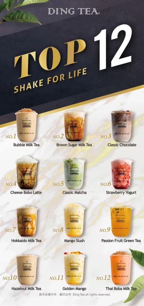 DING TEA MALAYSIA MENU PRICES UPDATED 2024 Milk Tea Menu Design, Bubble Tea Menu Design, Milk Tea Menu, Cold Tea Recipes, Bubble Tea Menu, Cafe Menu Boards, Resep Starbuck, Flavoured Tea, Malaysian Restaurant