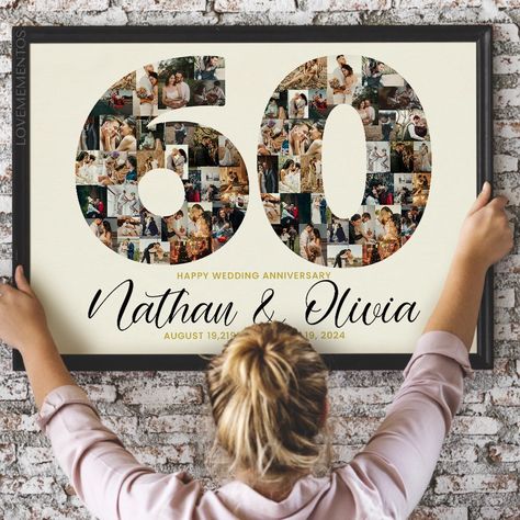 Diamond Wedding Anniversary Gifts, Anniversary Photo Collage, 10 Years Anniversary, 60th Anniversary Gifts, Tin Anniversary Gifts, Tin Anniversary, Anniversary Gift For Couples, 10th Wedding Anniversary Gift, Anniversary Gift For Parents