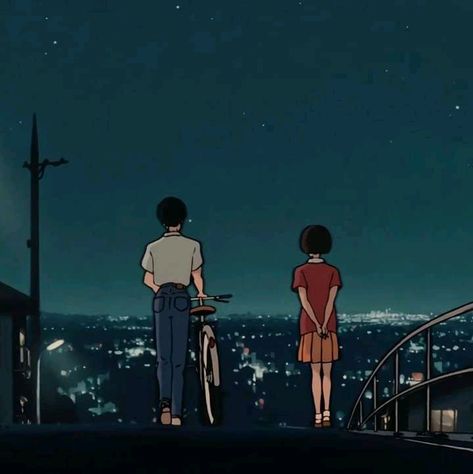 City Pop Anime, Whisper Of The Heart, Studio Ghibli Background, Best Friend Wallpaper, City Pop, Ghibli Artwork, Studio Ghibli Movies, Friends Wallpaper, Studio Ghibli Art