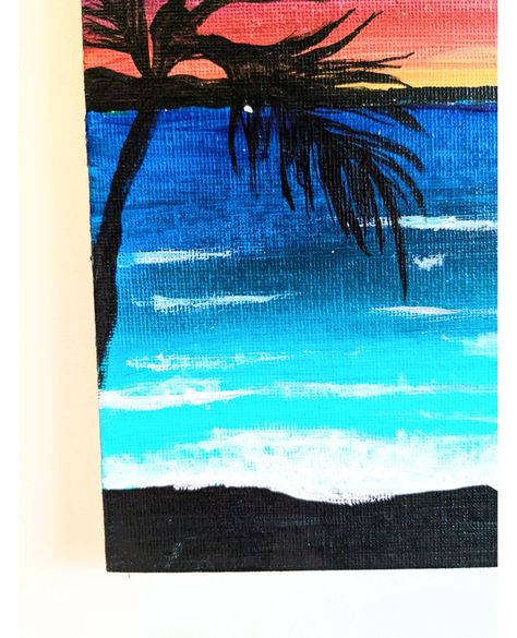 Hurry! Limited stock available. Tropical Sunset Acrylic Painting | Mini 20x20 Canvas | Hand-Painted Palm Tree Beach Scene, exclusively priced at £27.00 Don't miss out! #CoastalArt #BeachPainting #DomeDecor #OceanPainting #SmallPainting #BeachSunset #HandmadeArt #CalmingArt #AcrylicArt #CanvasPanel Sunset Acrylic Painting, Sunset Acrylic, Sunset Painting Acrylic, Palm Tree Beach, Palm Trees Beach, Tropical Sunset, Ocean Painting, Beach Scene, Beach Painting