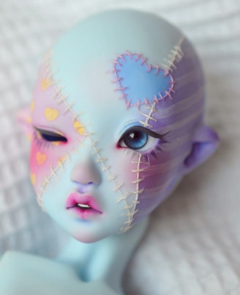 Sofie1 | Leilah | Flickr - Google Chrome - Gyazo Doll Art Style, Patchwork Doll, Eye Styles, Drawing Tuts, Doll Customs, Clown Art, Fantasy Dolls, Arte Peculiar, Custom Monster High Dolls