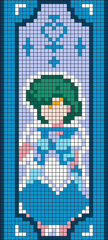 Alpha pattern #152327 | BraceletBook Sailor Moon Tapestry Crochet, Sailor Moon Crochet Blanket, Sailor Moon Pixel Art Grid, Sailor Moon Alpha Pattern, Zelda Alpha Pattern, Anime Alpha Pattern, Sailor Moon Pixel Art, Anime Cross Stitch Patterns, Sonic Pattern