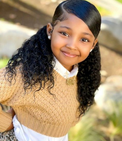 Mixed Kids Hairstyles, Quick Curly Hairstyles, Lil Girl Hairstyles, Kids Curly Hairstyles, Birthday Hairstyles, Quick Natural Hair Styles, Girls Natural Hairstyles, Pinterest Images