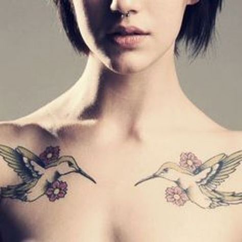 http://tattoomagz.com/chest-tattoo-designs/feminine-colibri-chest-tattoo/ Bird Chest Tattoo, Tattoo Removal Cost, Mastectomy Tattoo, Hummingbird Tattoo, Painting Tattoo, Fairy Tattoo, Tattoo Removal, Birds Tattoo, Beauty Tattoos