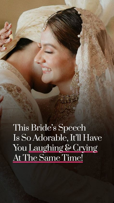 This Bride’s Speech Is So Adorable, It’ll Have You Laughing & Crying At The Same Time! Bride Speech At Wedding, Wedding Speech From Bride, Groom Crying, Bride Quotes, Bride Speech, Love Speech, Groom Reaction, Laughing And Crying, Wedding Speech