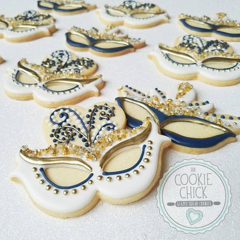 The more bling, the better!   #glazedcookies, #sugarcookies, #decoratedcookies, #thecookiechick, #desserttables, #customcookies, #cookiefavors, #cookiesofinstagram, #instacookies, #mardigrascookies, #cookiebling Mardi Gras Cookies, Cookie Favors, Masquerade Masks, Sweet 16 Party, Mardi Gras Mask, Masks Masquerade, Custom Cookies, Purim, Cookie Cake